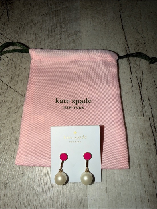 kate spade Accessories - kate spade pink and pearl drop earrings with a dustbag